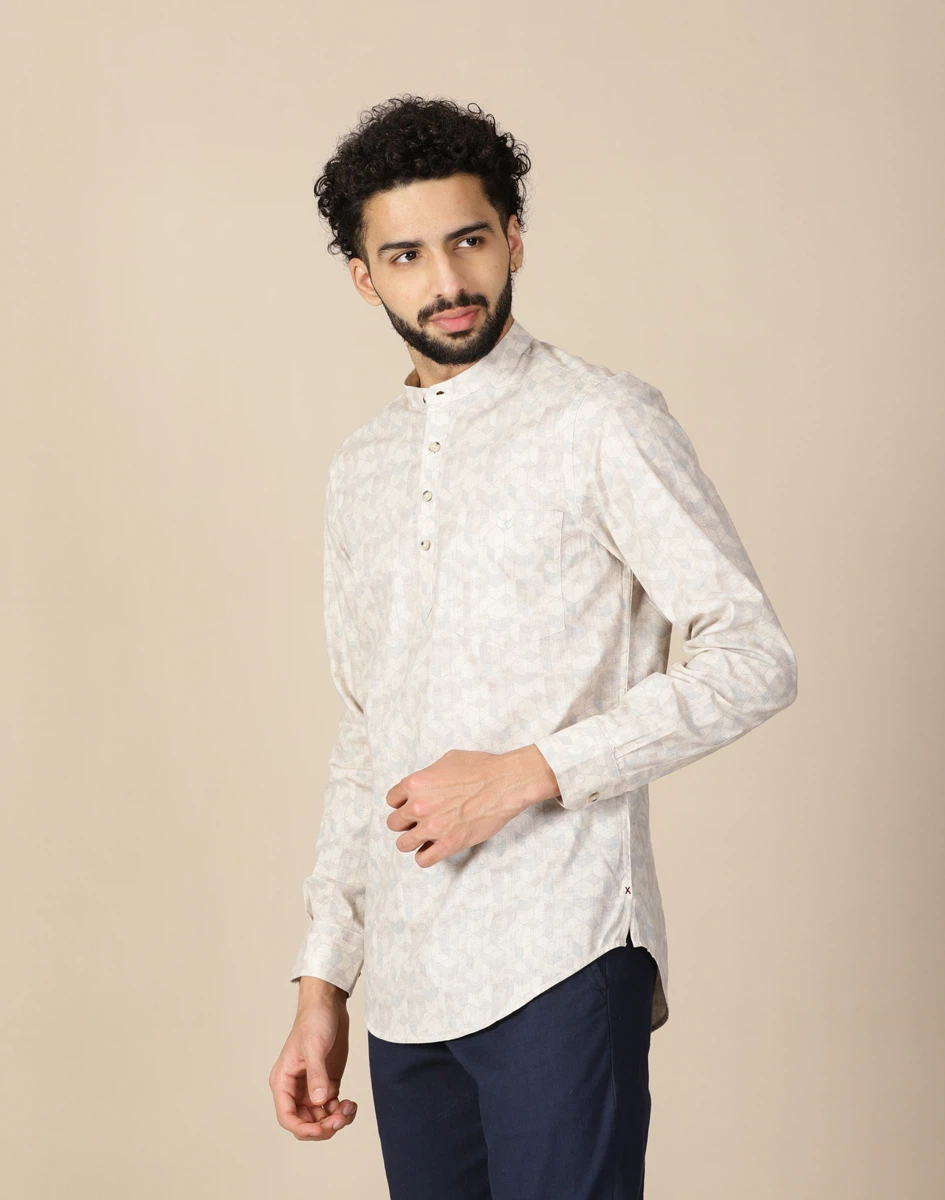 Warrior Ivory Casual Cotton Kurta (4)