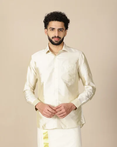 Warrior Ivory Classic Art Silk Full Sleeve Shirt