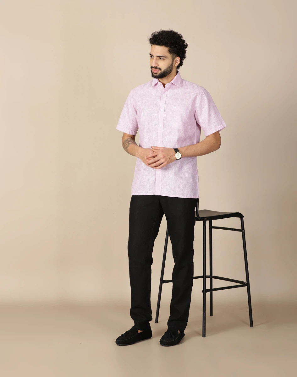 Warrior Lavender Cotton Half Sleeve Shirt (4)