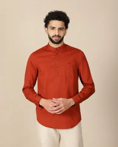 Warrior Rust Cotton Urban Kurta