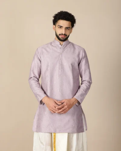 Lavender Sequin Embroidery Full Sleeve Kurta