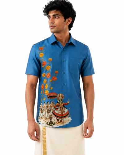 Onam Kathakali Bloom Warrior Half Sleeve Shirt