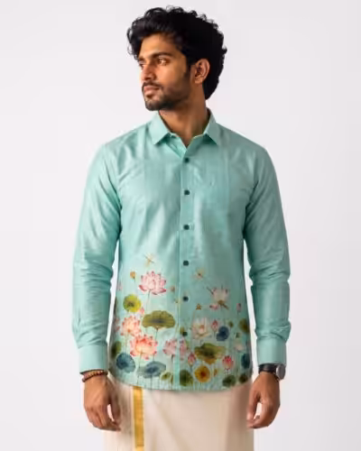 Onam Lotus Printed Warrior Full Sleeve Shirt