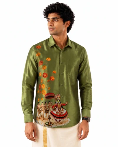 Onam Kerala Culture Green Warrior Full Sleeve Shirt
