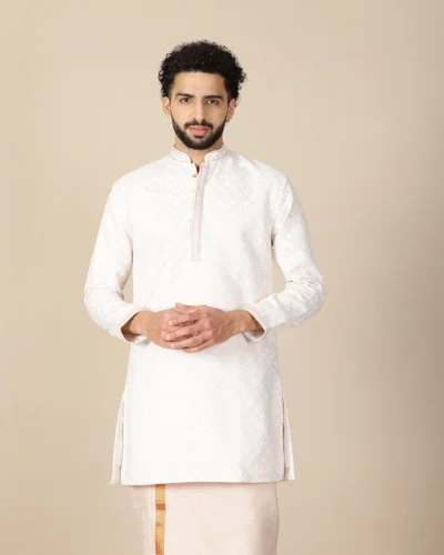 Maurya Vasthra Ivory  Festive Kurta
