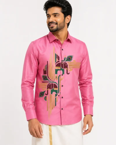 Onam Cultural Warrior Art Silk Shirt