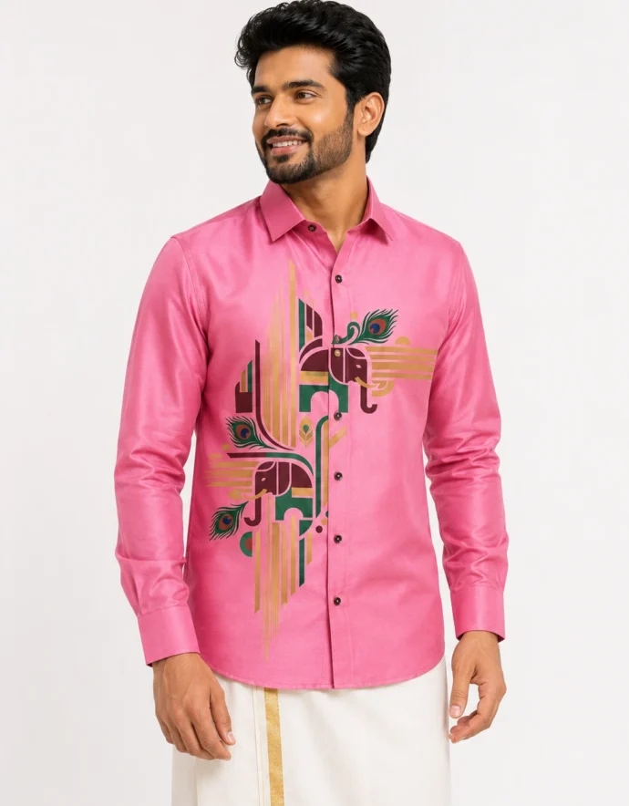 Onam Cultural Warrior Art Silk Shirt