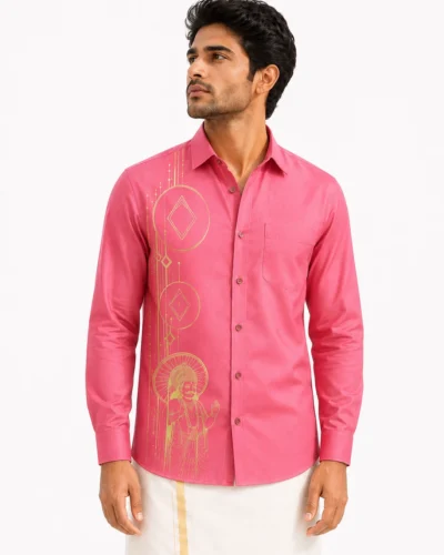 Onam Maveli Gold Print Full Sleeve Warrior Shirt