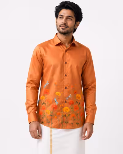 Onam Chendumalli Floral Print Warrior Full Sleeve Shirt