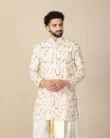 Cream Multicolour Abstract Printed Short Kurta